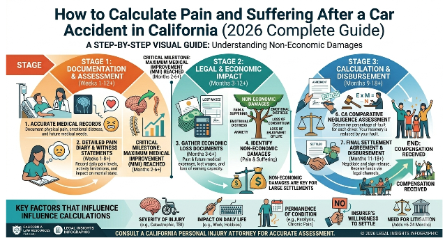 How to Calculate Pain and Suffering After a Car Accident in California (2026 Complete Guide)