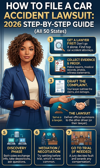 How to File a Car Accident Lawsuit: Step-by-Step Guide for 2026 (All 50 States)