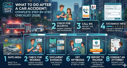 What to Do After a Car Accident: Complete Step-by-Step Checklist (2026)