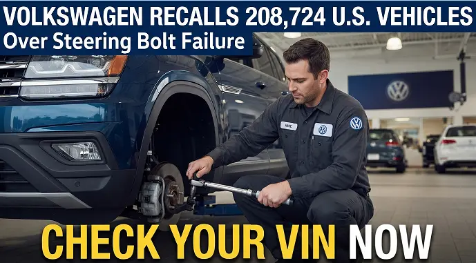Volkswagen Recalls 208,724 U.S. Vehicles Over Steering Bolt Failure — Check Your VIN Now
