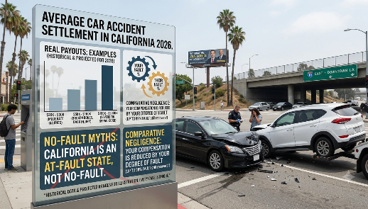 Average Car Accident Settlement in California 2026: No-Fault Myths, Comparative Negligence & Real Payouts