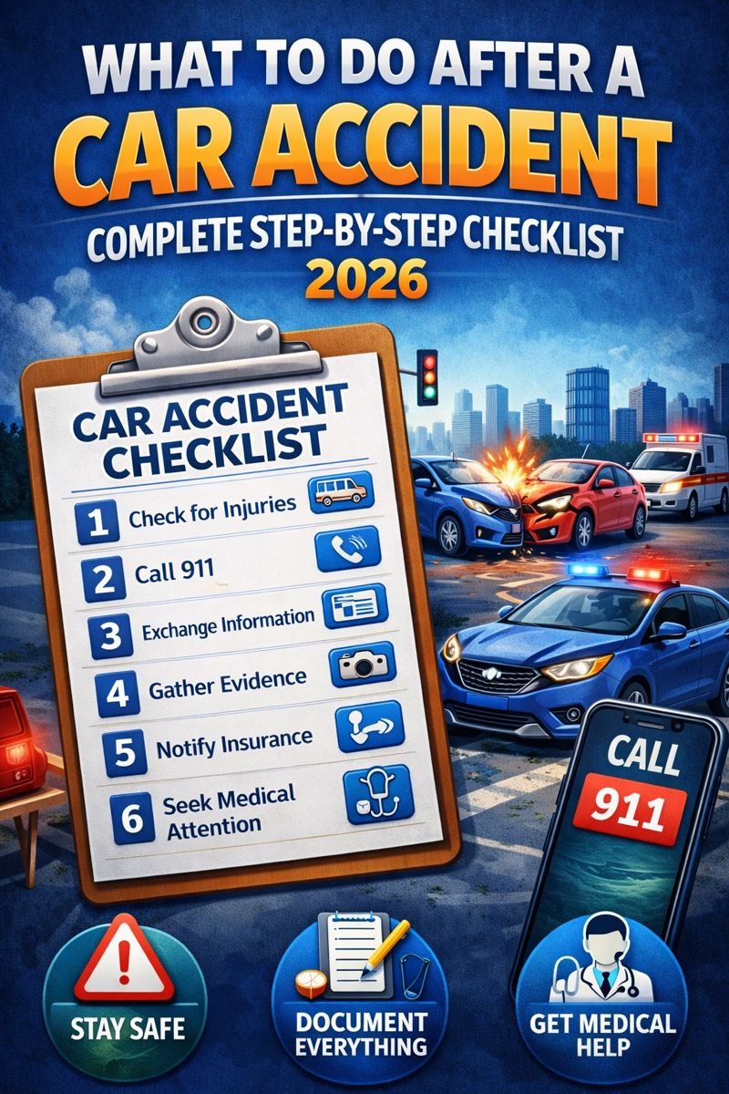 What to Do After a Car Accident: Complete Step-by-Step Checklist 2026